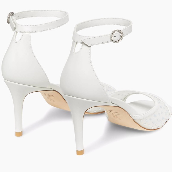 🌹STUART WEITZMAN 🌹 Nudistia Crystal Mesh Ankle-Strap Sandals Size: 6B - Picture 4 of 12